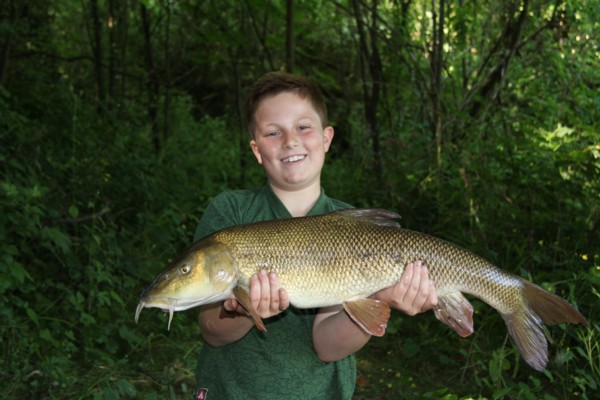 Archie and his 9lbs 3oz barbel