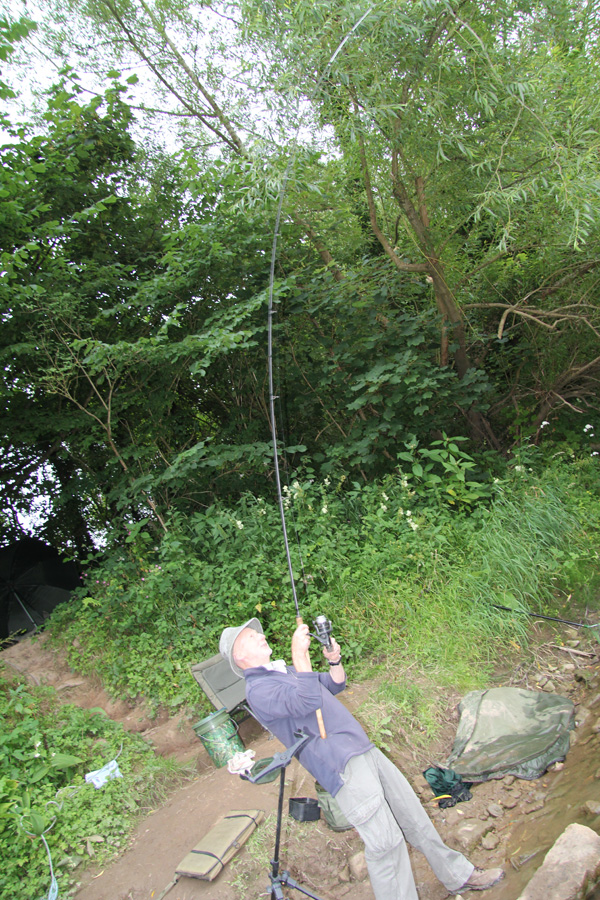 Phil playing a barbel 